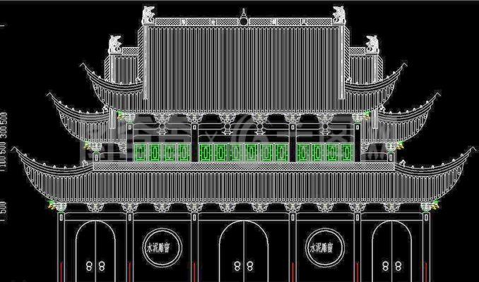 古建筑祠堂戲臺 立面